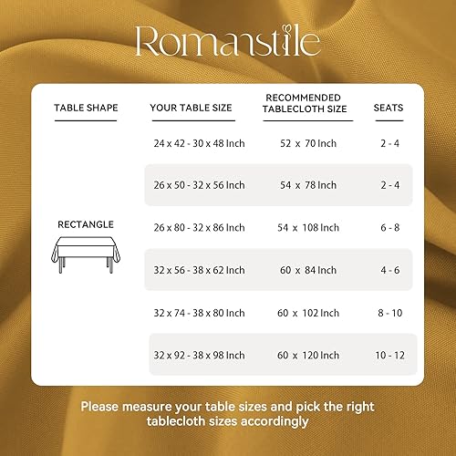 Miniatura 6 de Romanstile Mantel rectangular, impermeable y resistente a las arrugas, lavable, de poliéster, para cocina, comedor, fiesta, boda, uso en interiores