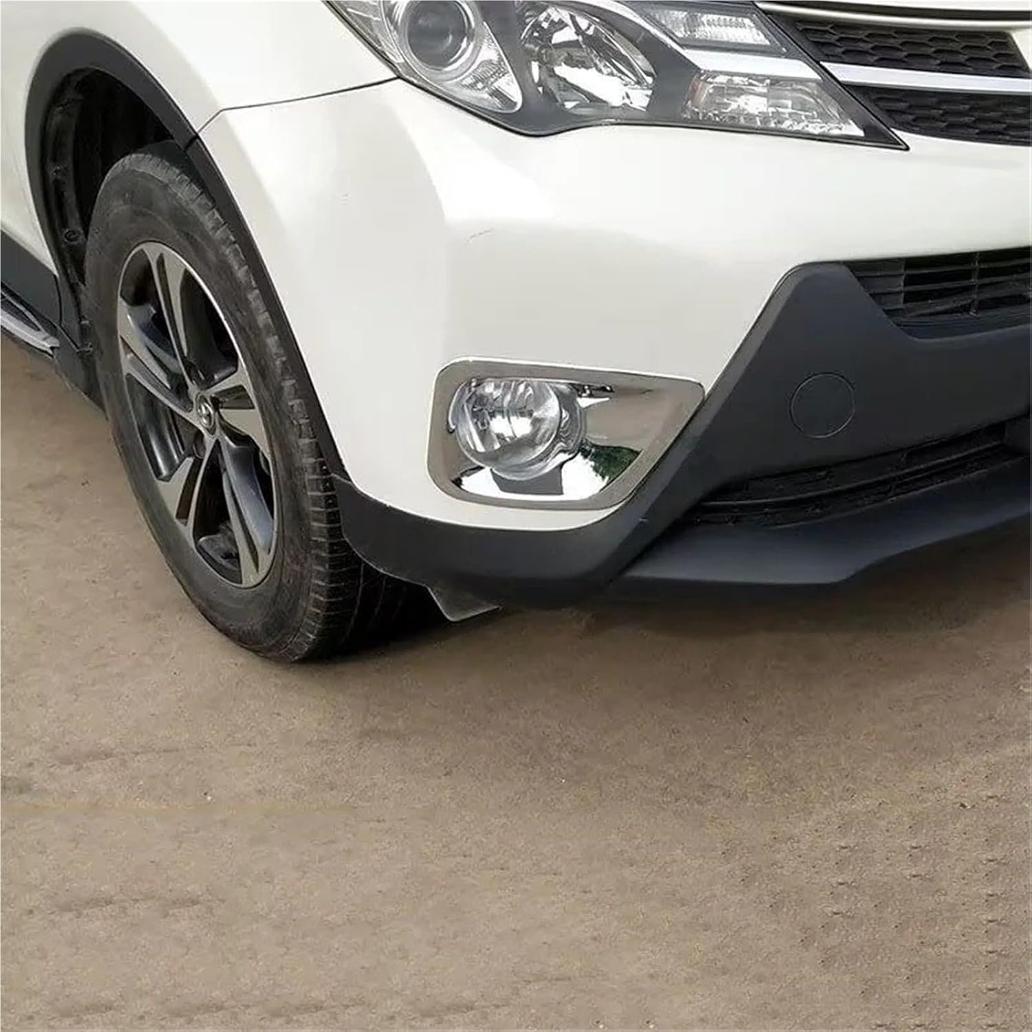 Accessories Compatible For Toyota RAV4 RAV 4 2013 2014 2015 Chrome Front Rear Fog Light Lamp Cover Trim Foglamp Bumper Foglight Protector(Rear 1PC)