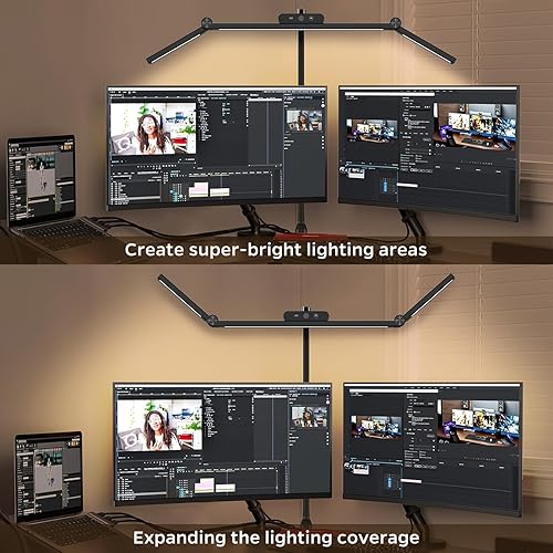 Miniatura 2 de Lámpara de escritorio LED con abrazadera, luz de arquitecto de 24 W, atenuación automática, control de brillo continuo, iluminación de ambiente para