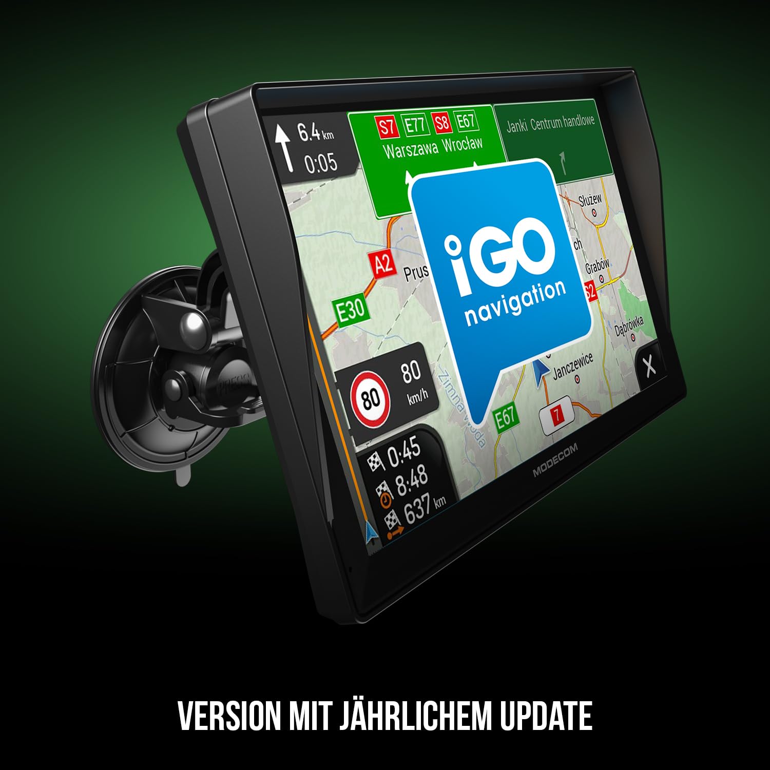 MODECOM Freeway CX 9.3 Plus | LKW & PKW Navigationsgerät | 9 Zoll Display | iGO Truck Software Europa | GPS Routenplaner für LKW & Transporter | Jährliches Kartenupdate