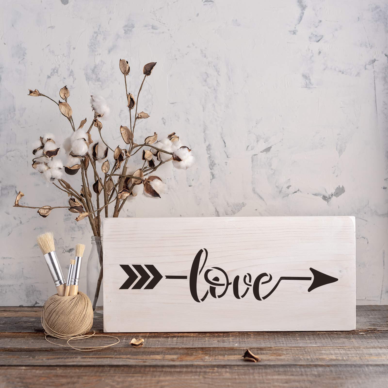 Amazon.co.jp: Love Arrow (ラブアロー) ステンシルテンプレート 壁や  