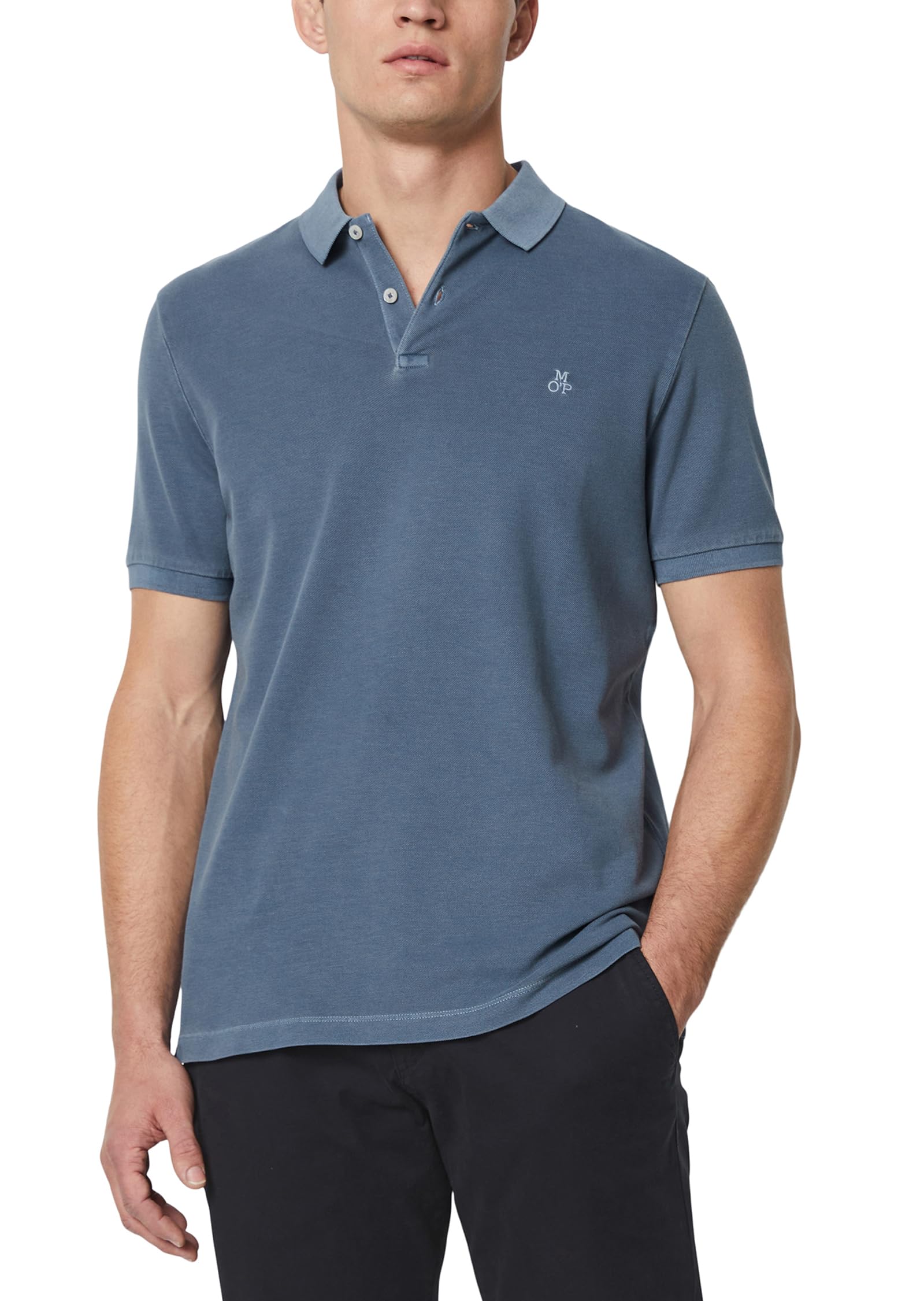 Marc O'Polo Herren Kurzarm-Poloshirt mit Knopfleiste Shaped Fit