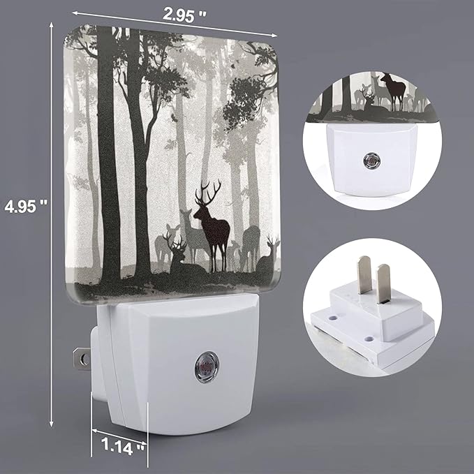 Yobvec Yobvec Deer Night Light LED Lamp, Night Lights Plug Into Wall for Bedroom, Bathroom, Kitchen 0.5W photo 2