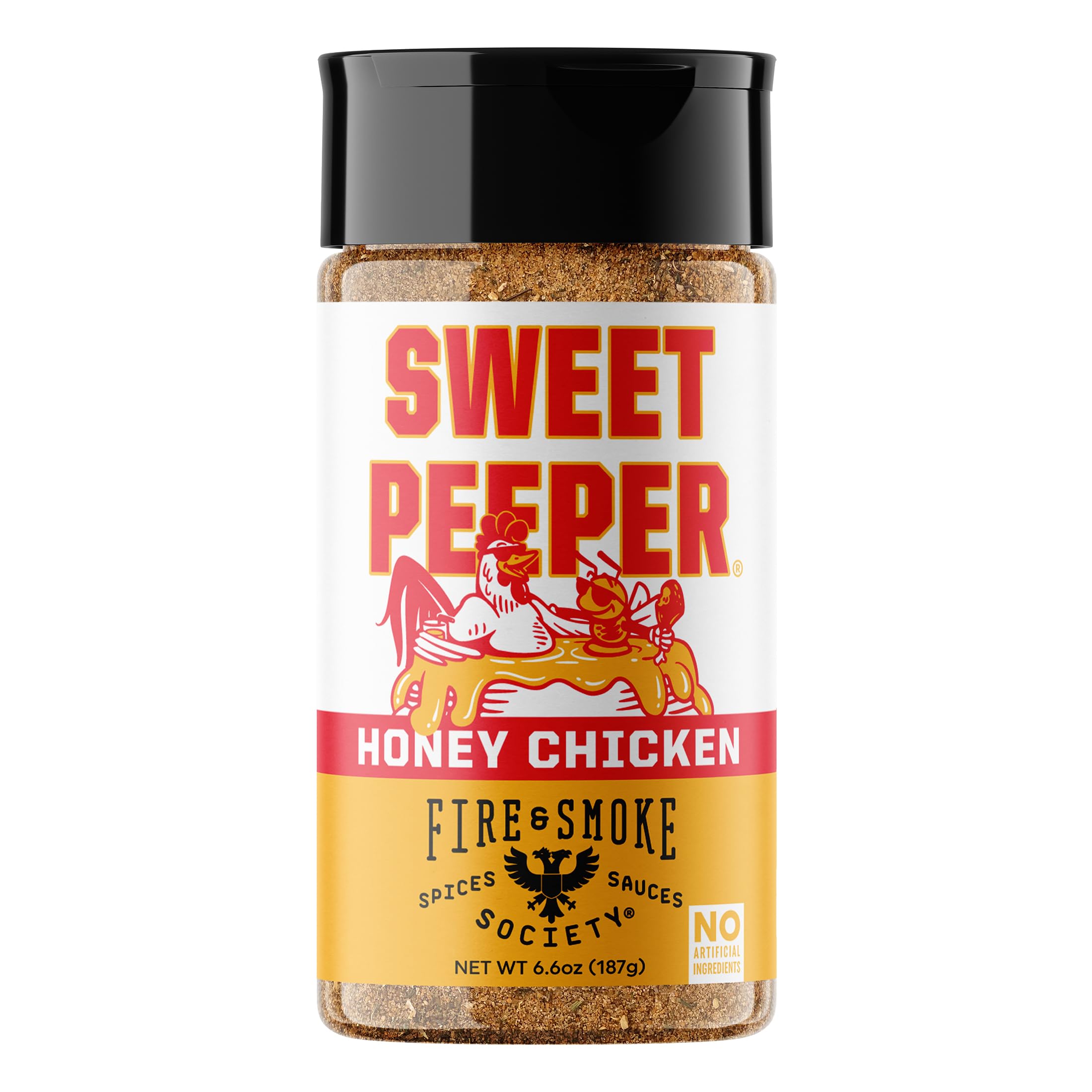 Fire & Smoke SocietySweet Peeper BBQ Rub | BBQ Seasoning for Smoking and Grilling Meat | Poultry, Chicken, Turkey, Dry Rubs and Spices | Honey, Brown Sugar, Paprika & Herbs | M 6.6 oz