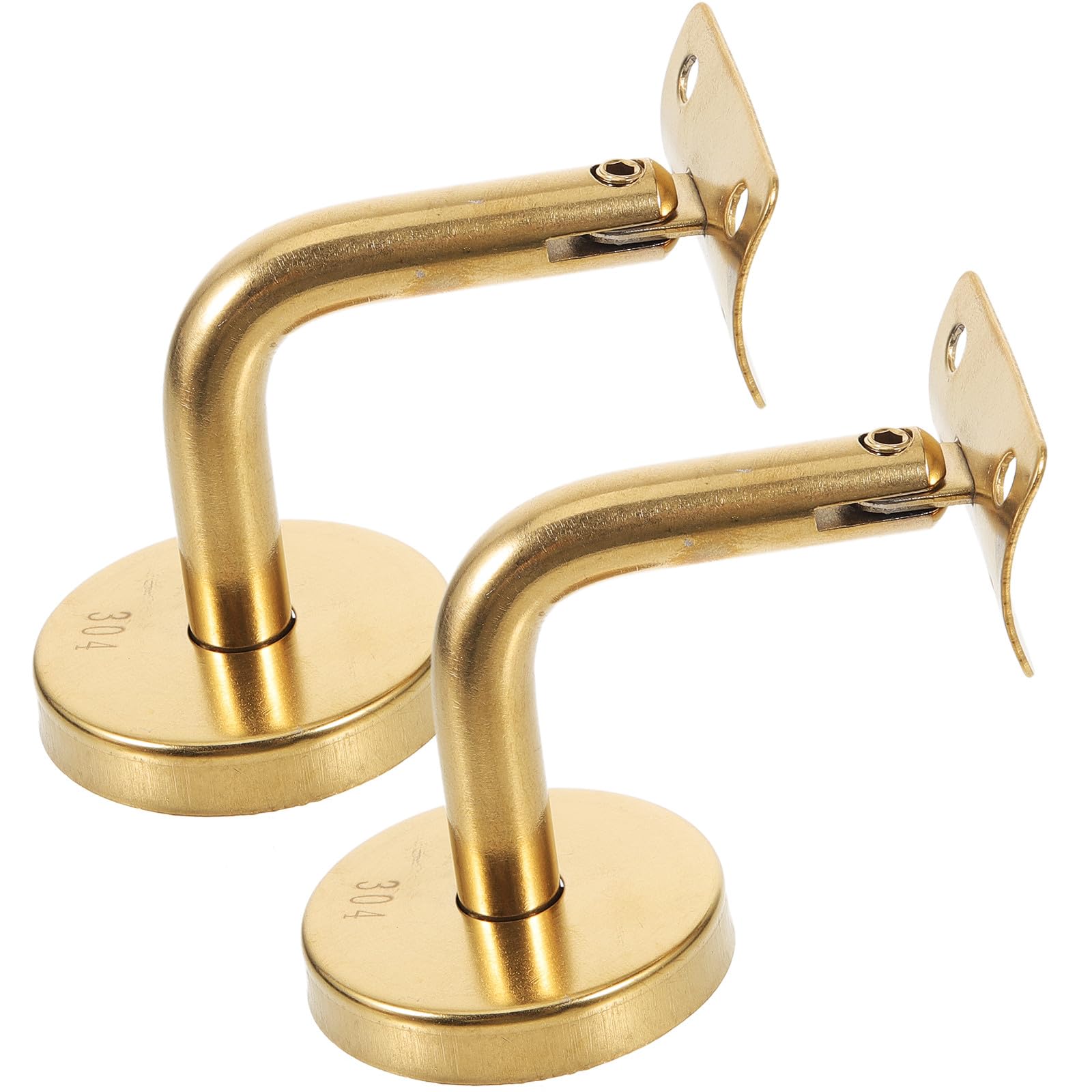 Soporte pasamanos dorado curvo de pared para escaleras con base estable 8