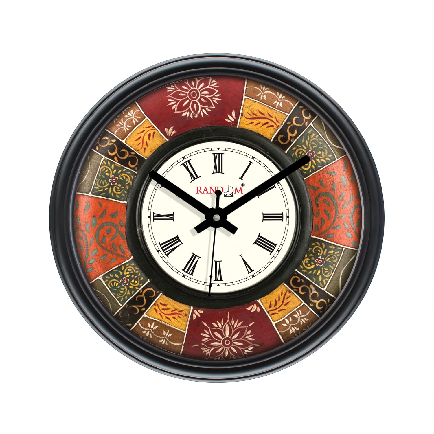 RANDOM 12 Inch Classic & Modern Stylish Tic TOC Movement Wall Clock for Home, Living Room, Bedroom, Lobby, Office, and Kitchen -Multi-63574