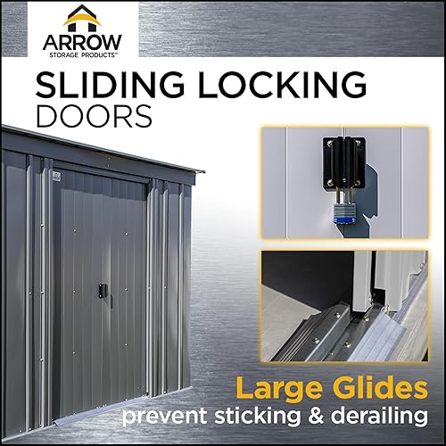 Miniatura 6 de Arrow Classic Cobertizo de metal, 14 x 12, carbón