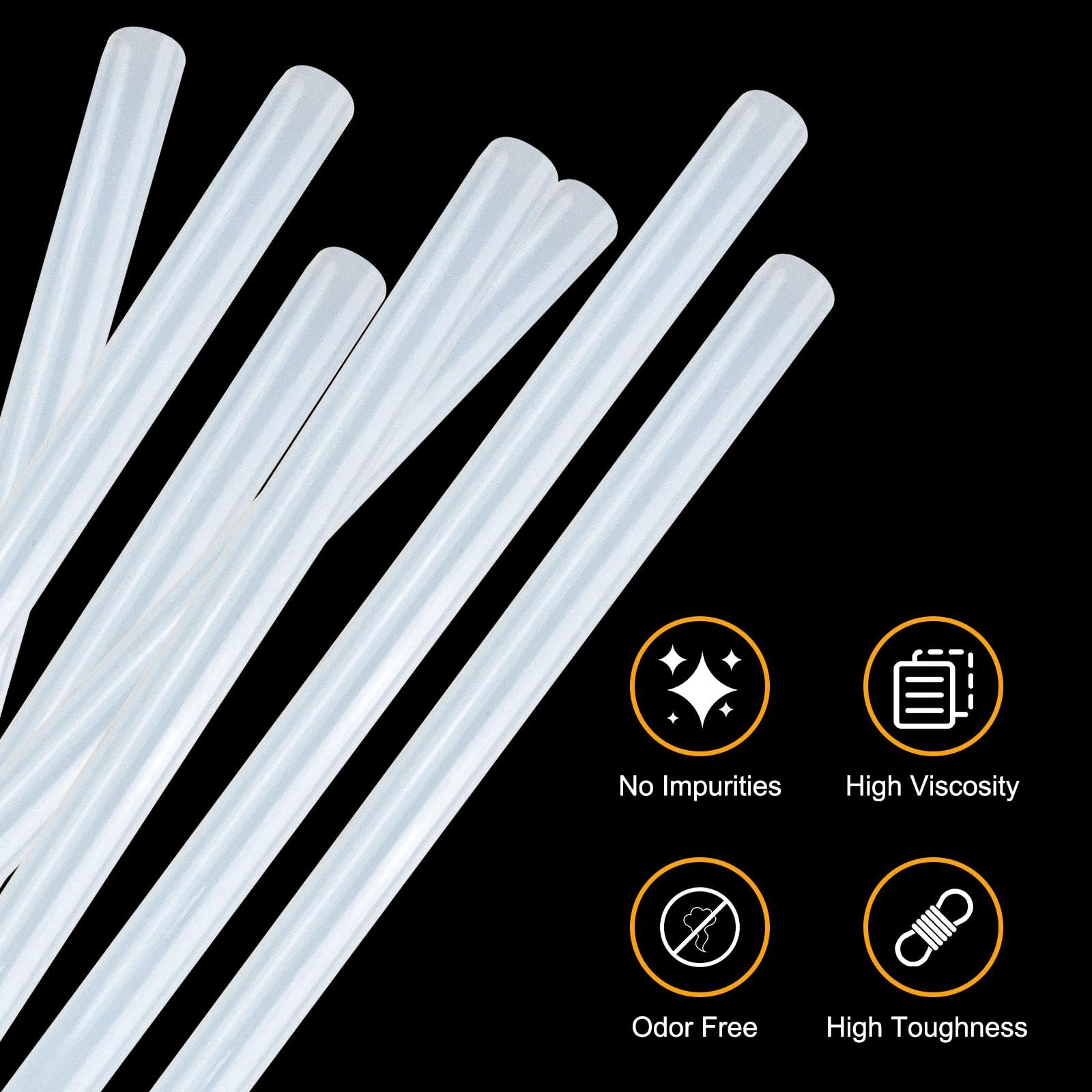 Relota 200 pezzi Colla a Caldo 7 x 100 mm, Stick Colla a Caldo Trasparente per Pistola Colla a Caldo, Kit Bastoncini di Colla Asciugatura Rapida per Fai da Te, Riparazione e Fissaggio
