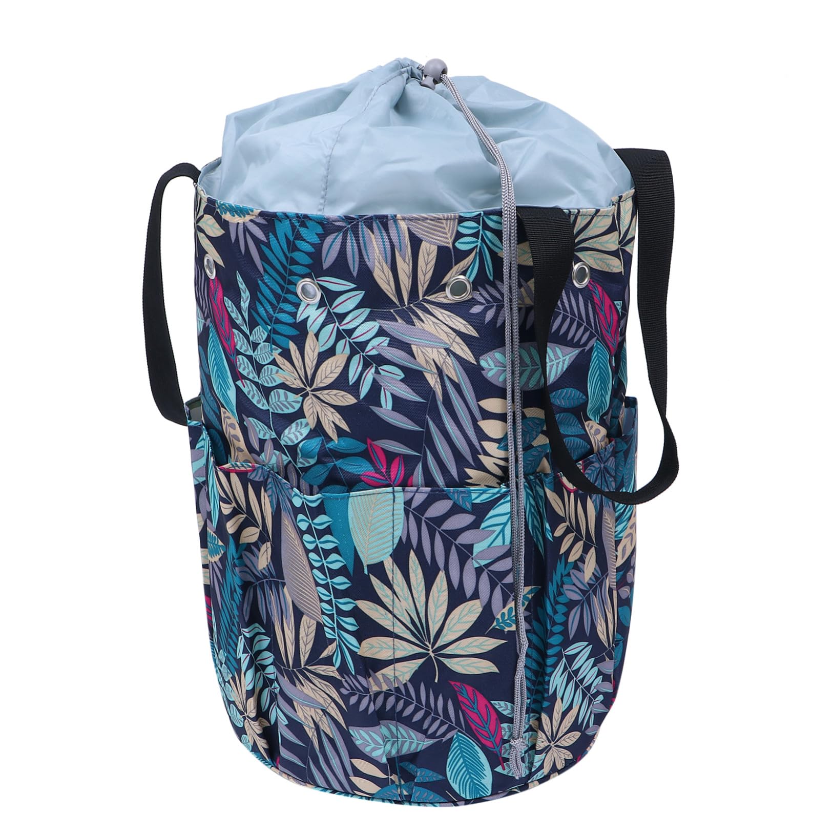 Multifunktionale Oxford Aufbewahrungstasche mit Modischem Blätterdesign Praktischer Wollgarn Organizer Tote Bag für Stricknadeln Häkelnadeln und Handarbeitszubehör