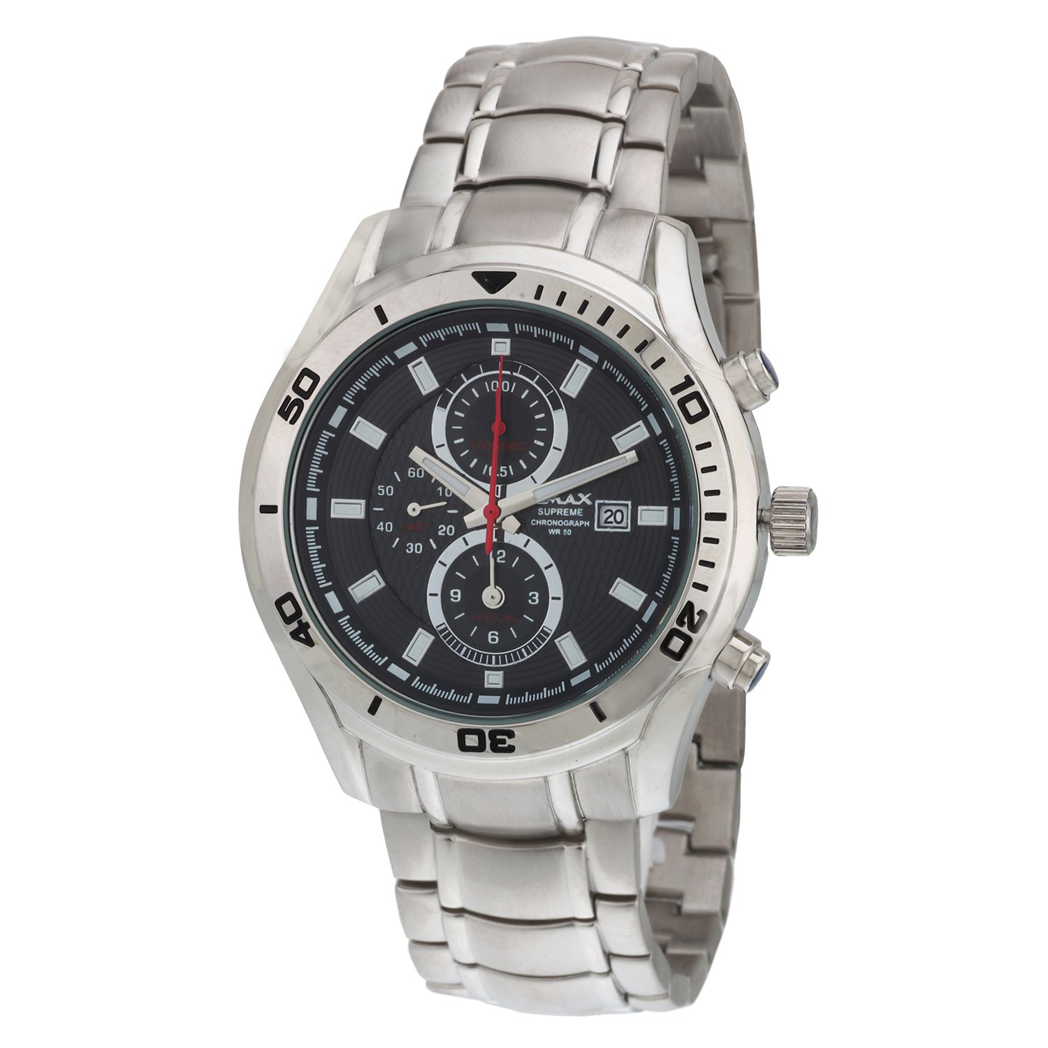 OMAX Black Chronograph Stainless Steel Silver Mens Watch CS163 (B00Q2MHOIQ) Amazon Price History, Amazon Price Tracker