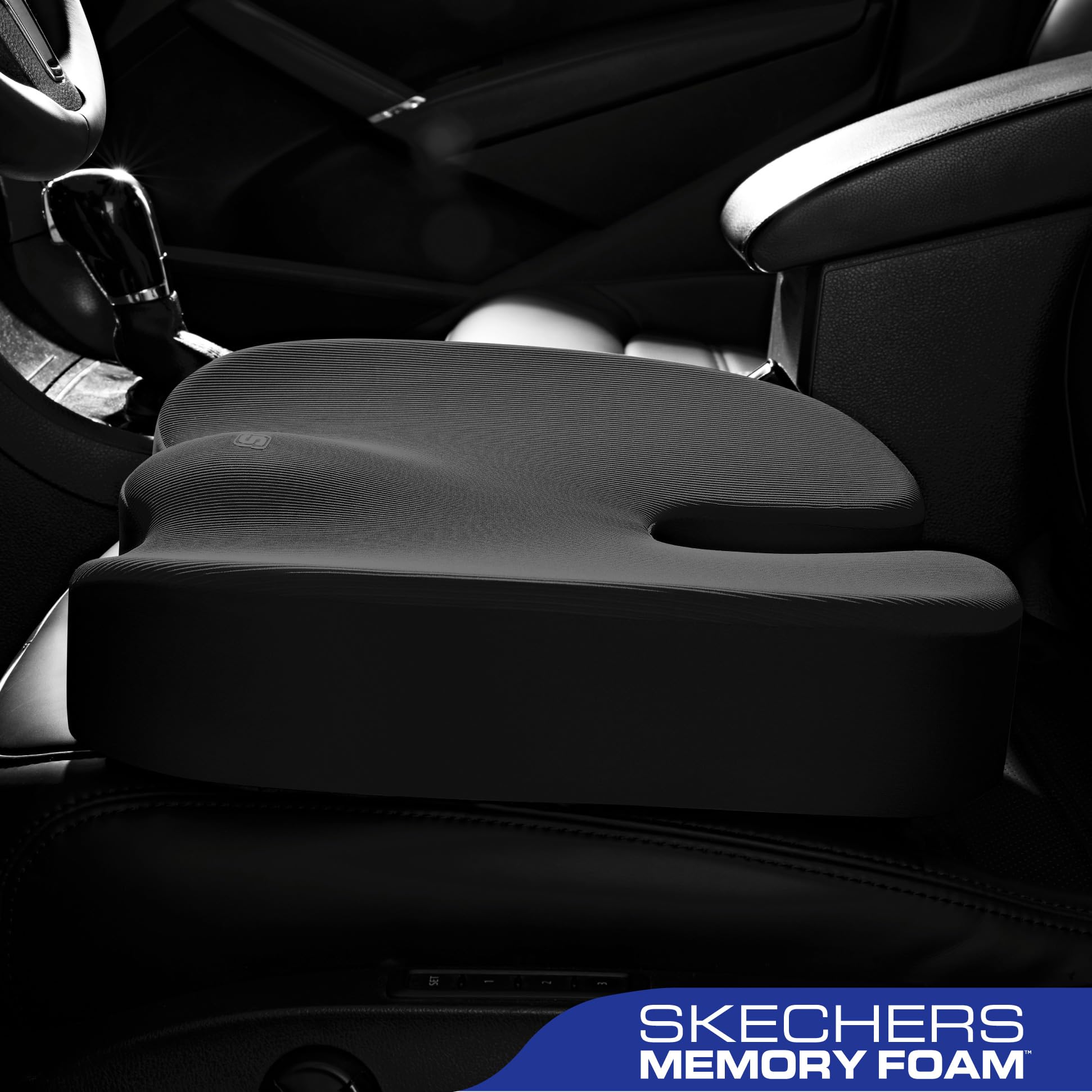 Skechers Cojín de asiento de espuma viscoelástica, cojín de silla de oficina para aliviar el dolor de coxis, almohada para silla de oficina, cojín de asiento de coche, escritorio de computadora,
