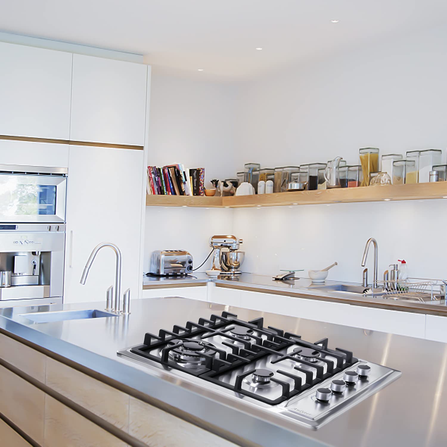 Anlyter 24 Inch Gas Cooktop, 4 Burners Builtin Gas Stovetop