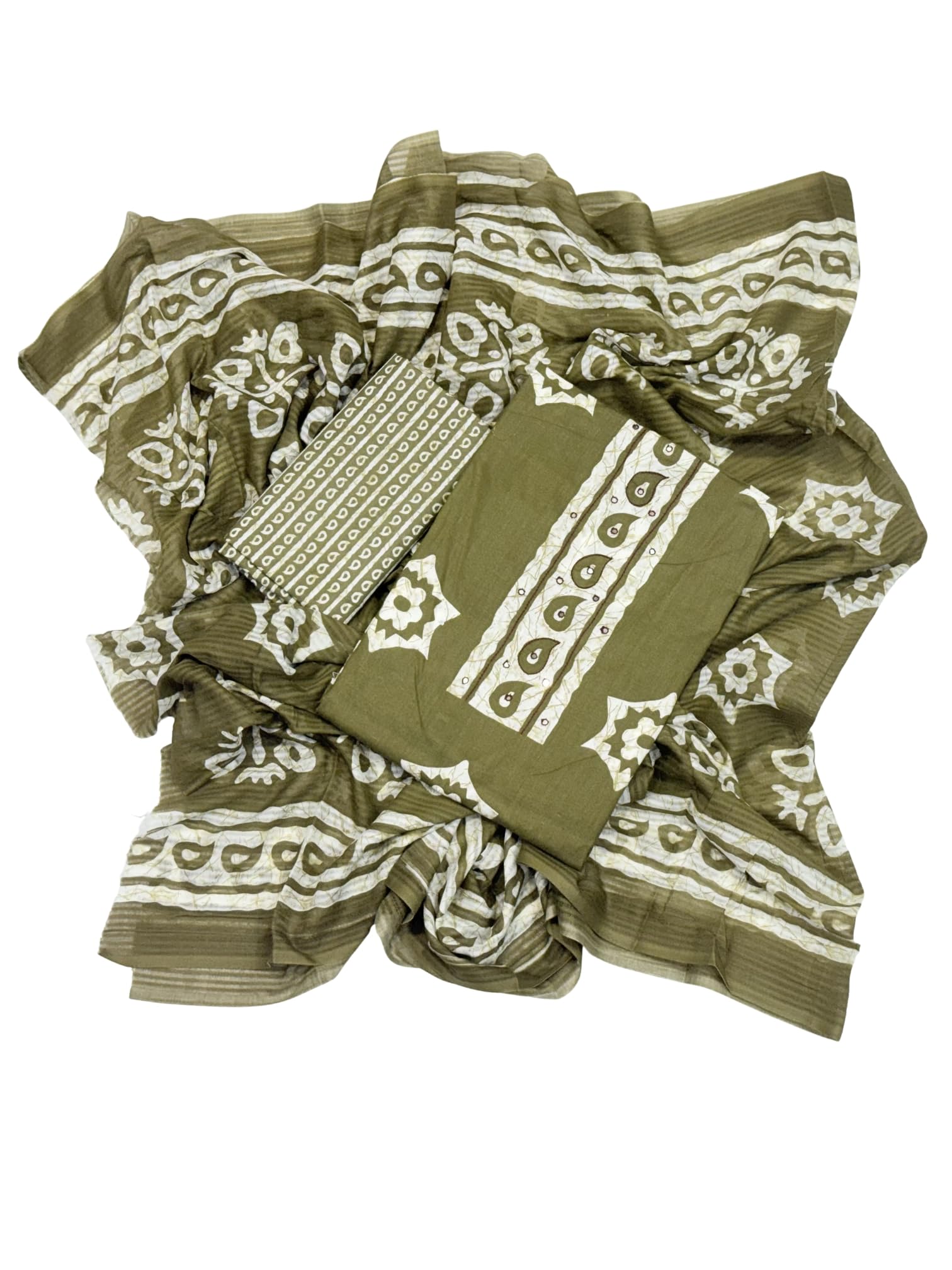 Women Pure Cotton Printed Unstitched Salwar Suit Set Dress Material with Printed Bottom and Printed Dupatta-image-15