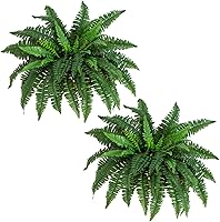 Nearly Natural 40in Boston Fern Artificial Hanging Plants, Set of 2 - Realistic Faux Greenery for Home Decor, Low Maintenance Silk Ferns