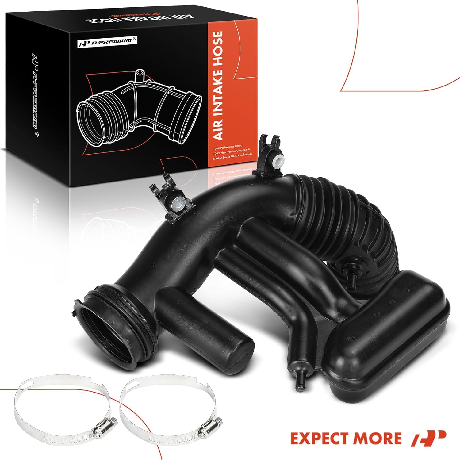 A-Premium Engine Air Clean Intake Tube Hose W/Clamps Compatible with Jeep Wrangler 2012 2013 2014 2015 2016 2017 2018