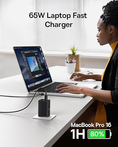 Miniatura 6 de Baseus Banco de energía magnético, cargador portátil PD de 30 W de carga rápida de 10 K con cable USB-C integrado y cargador USB C de 65 W, bloque