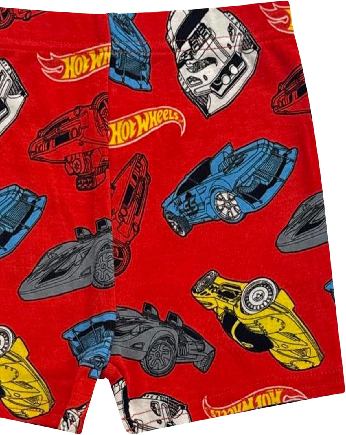 Hot Wheels Boys Pajama Set - 4 Piece Short Sleeve & Shorts Pajama Set - 100% Cotton Pjs, Snug-Fit Kids Summer Pajamas - Image 6