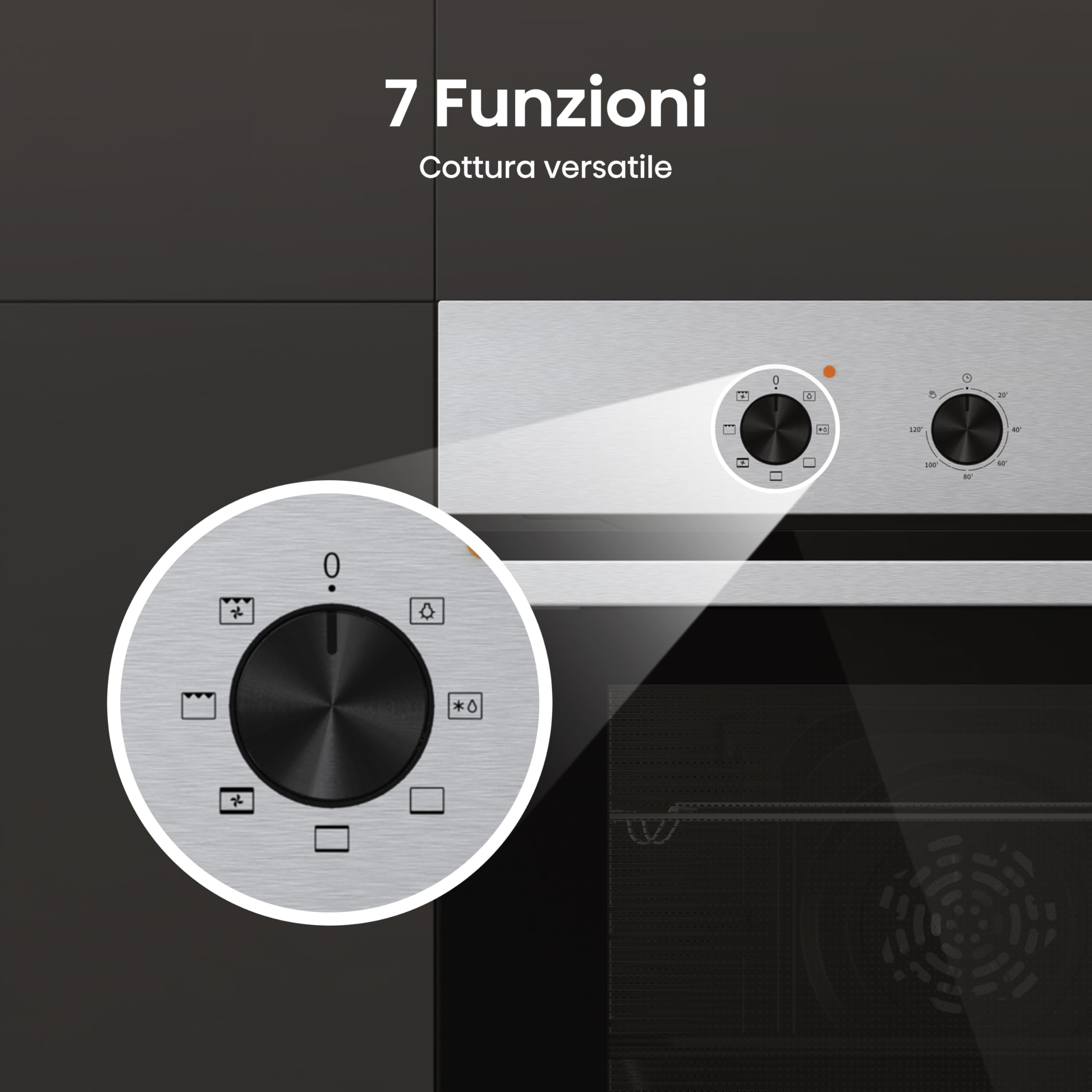 Hisense Forno Multifunzione 73 litri 60 cm Classe A Nero/Inox Guide telescopiche 7 funzioni 3 vetri