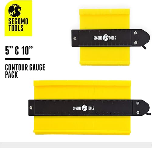 Miniatura 2 de Segomo Tools 2 piezas de herramienta de perfil de medidor de contorno de 5 pulgadas y 10 pulgadas con bloqueo  Duplicador de calibre de contorno de