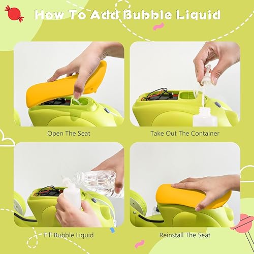 Miniatura 6 de Bicicleta eléctrica de equilibrio para bebés de 6 V con máquina de burbujas, bicicleta de equilibrio 4 en 1 para niños y niñas de 1 año con motor