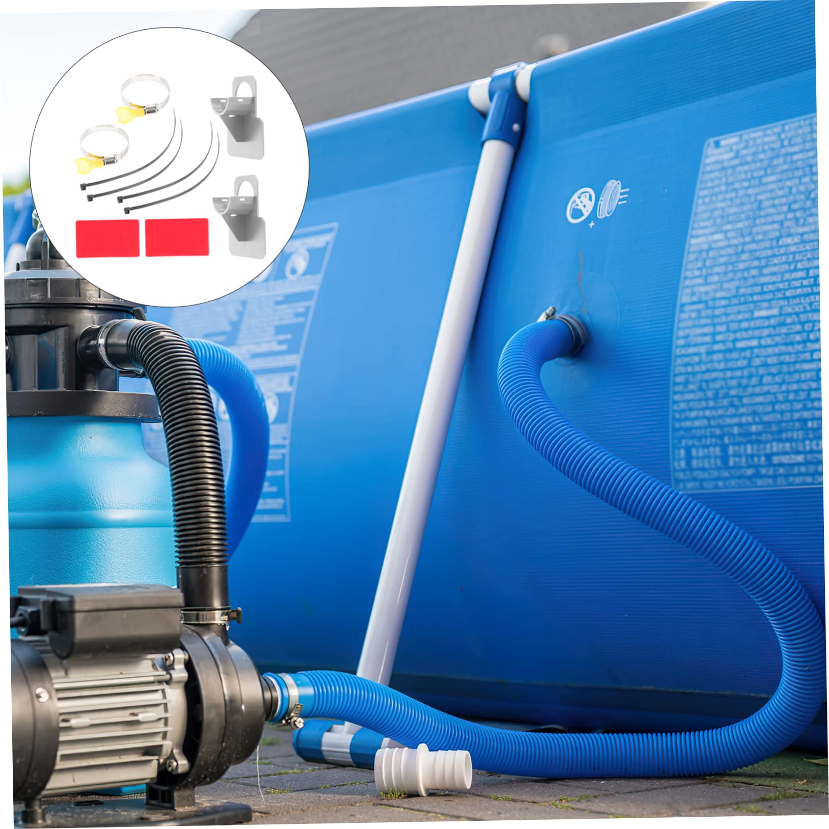 Kisangel 5 Juegos Soporte De Tubería De Piscina Soporte De Fijación De Manguera Accesorios para Piscinas Soporte para Manguera De Piscina Mangueras De De Piscina Bridas El Plastico