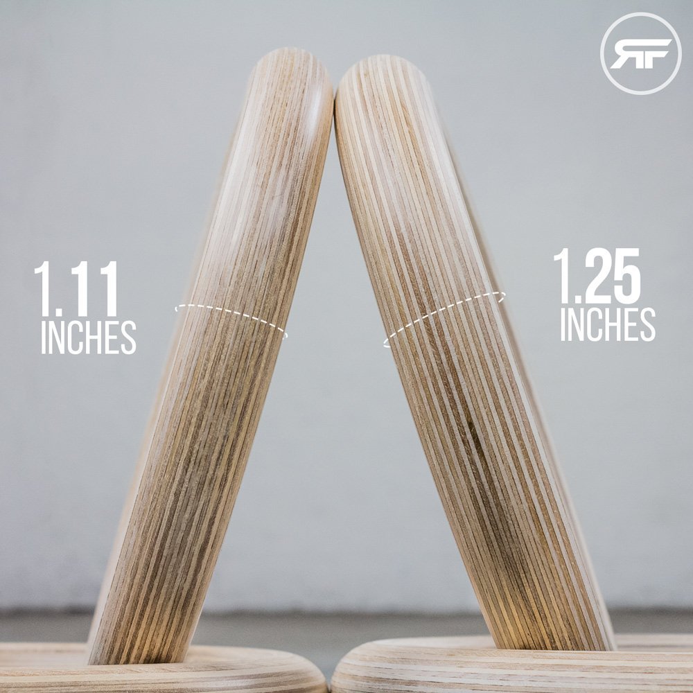 Rep Wood 14' Gymnastic Rings with Numbered Straps - Perfect for Cross-Training Workouts, Gymnastics and Conditioning - 1.25 inch Gym Rings