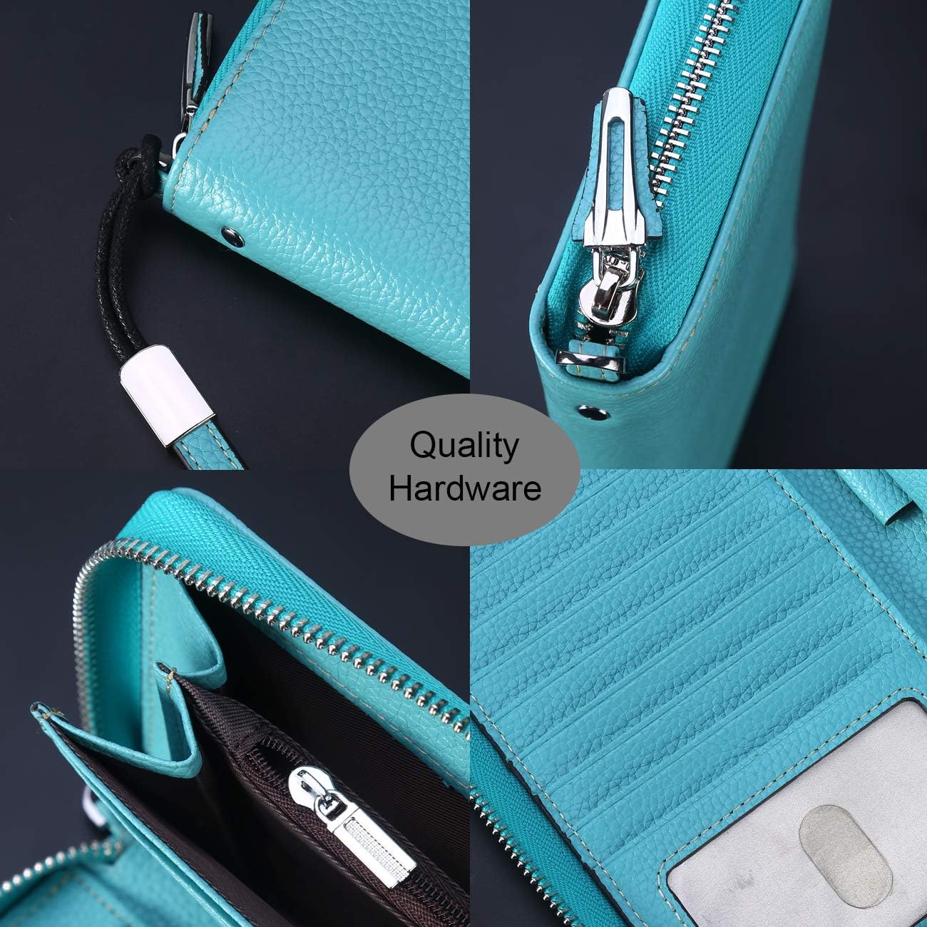 Lavemi Small Compact Women Wallet RFID Blocking Genuine Leather Bifold Purse with ID Windows