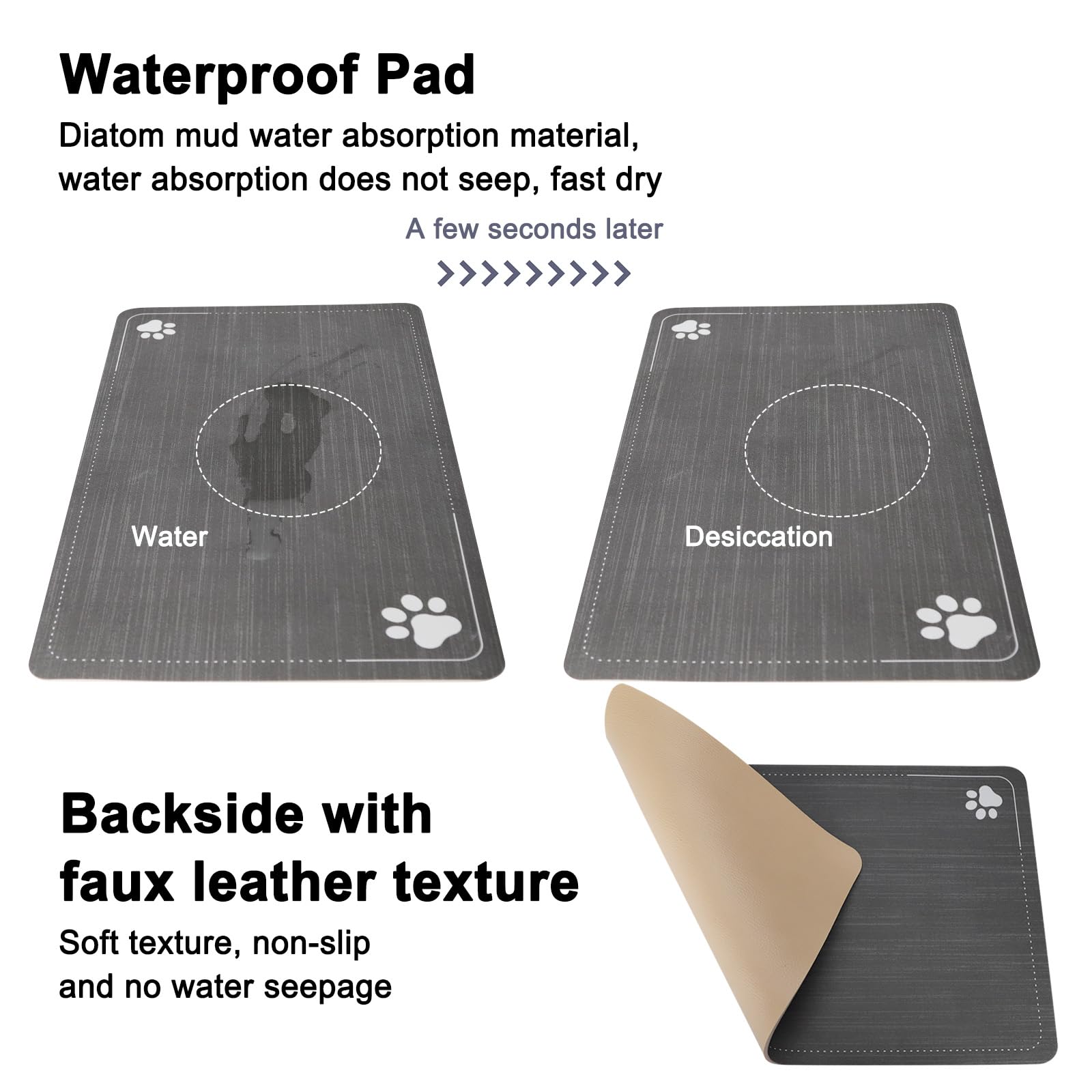 Sfozstra Bebedero automático de acero inoxidable con almohadilla impermeable, dispensador de borde elevado para gatos y perros (hierro 9L)