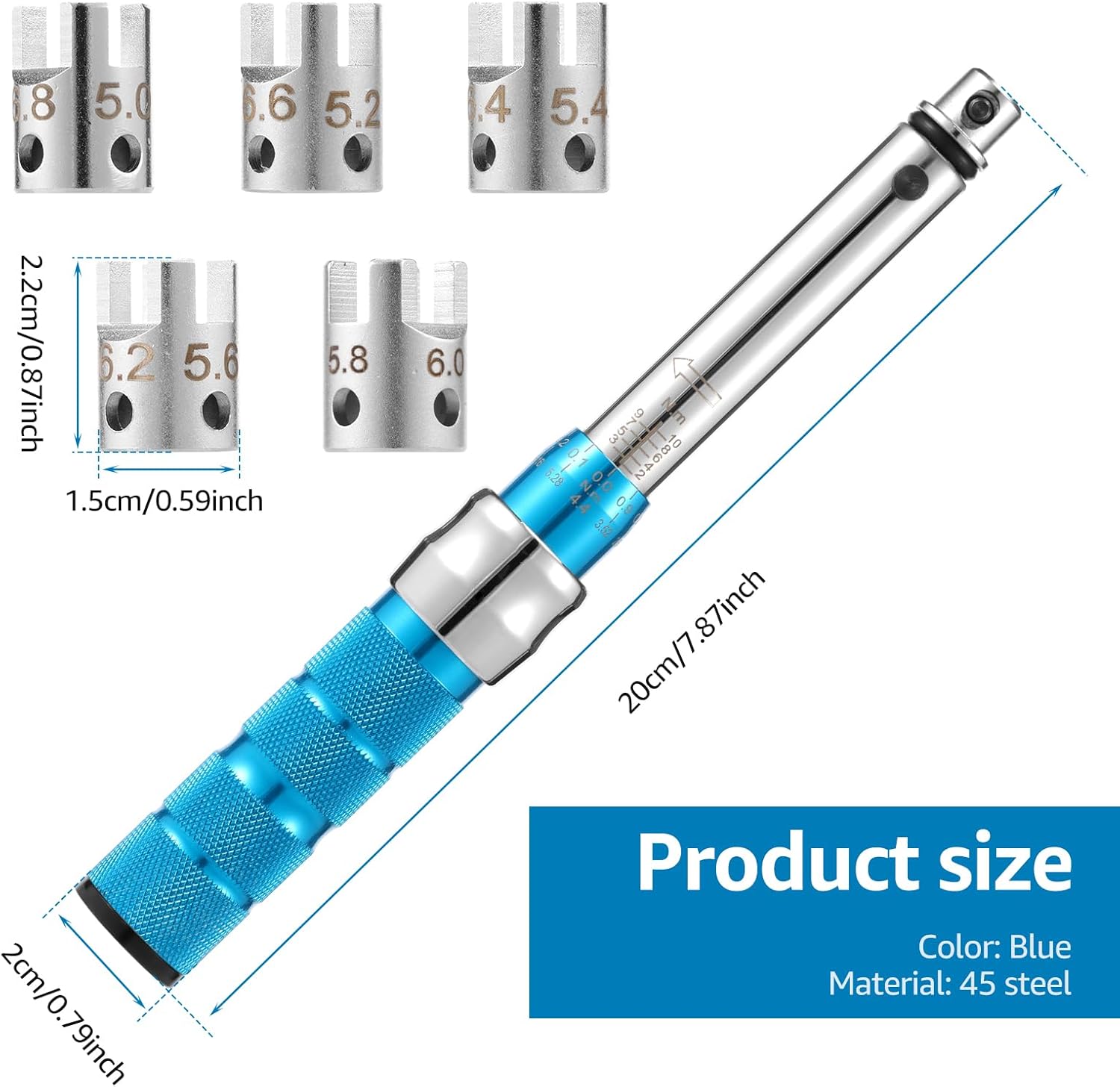 Spoke Torque Wrench,Steel Torque Wrench Set 2-10 NM Spoke Tightening Torque Tool Accurate Flexible Torque Setting Wrench Tight Reliable Torque Spanner Portable for Motorcycle