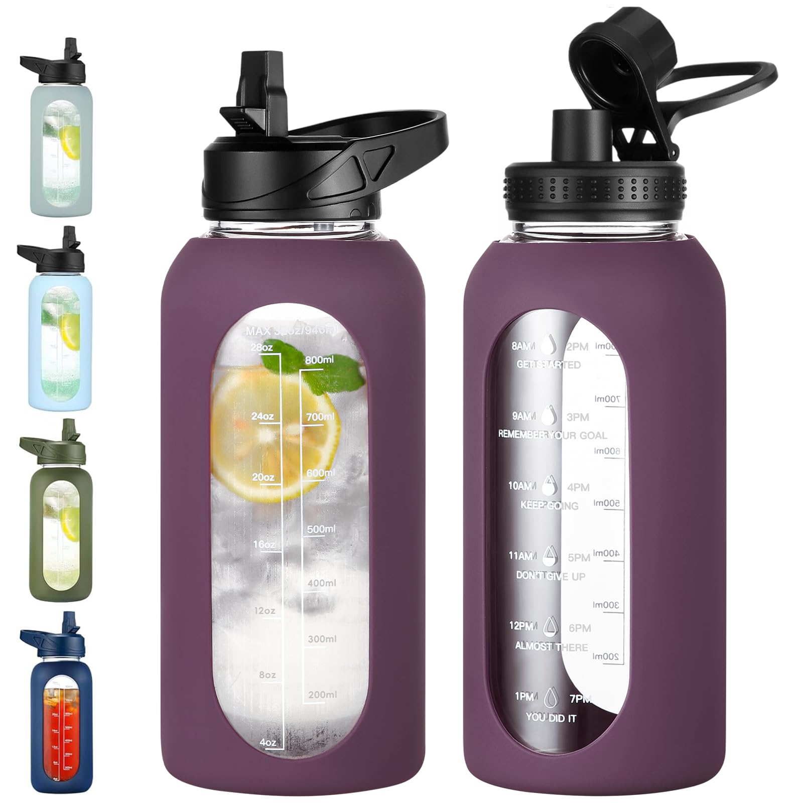 EALGRO 32 oz Glass Water Bottle