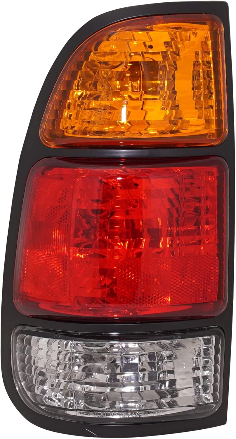 Evan Fischer Tail Light Compatible with 2000-2005 Toyota Tundra Assembly, Amber/Clear/Red Lens with Standard Bed, Regular and Access Cab Fleetside, 2-Door, Standard Cab Pickup Driver Side