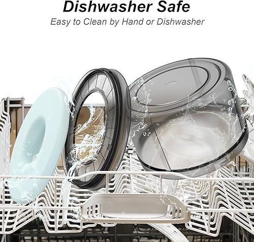 Miniatura 8 de Cuenco de agua para perros de 1 galón sin derrames, gran capacidad, sin BPA, diseño antisalpicaduras y antiexcavación con base antideslizante para