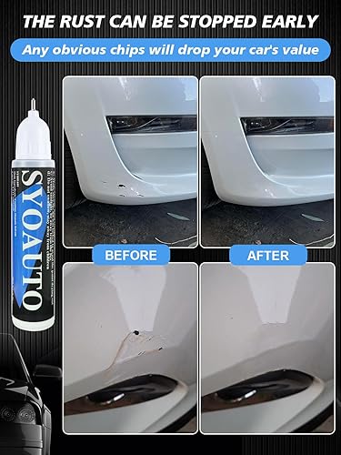 Miniatura 5 de SYOAUTO Pintura de retoque blanco perla para automóviles Retoque automático, reparación de arañazos, pintura automotriz, removedor de arañazos 2 en
