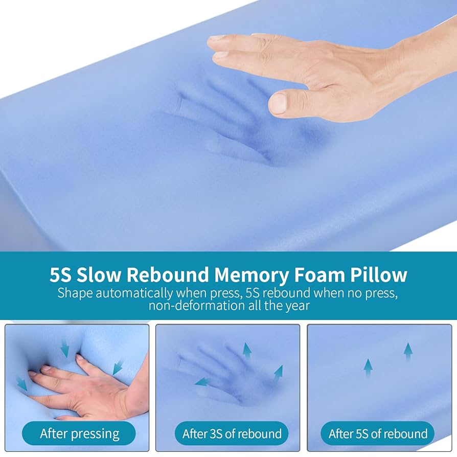 memory foam pillow rebound test hand press