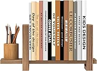 YUELGUANG Adjustable Wooden Desktop Bookshelf - Tool-Free Assembly, 50lb Capacity, Customizable Desk Organizer for Books, Magazines & Plants