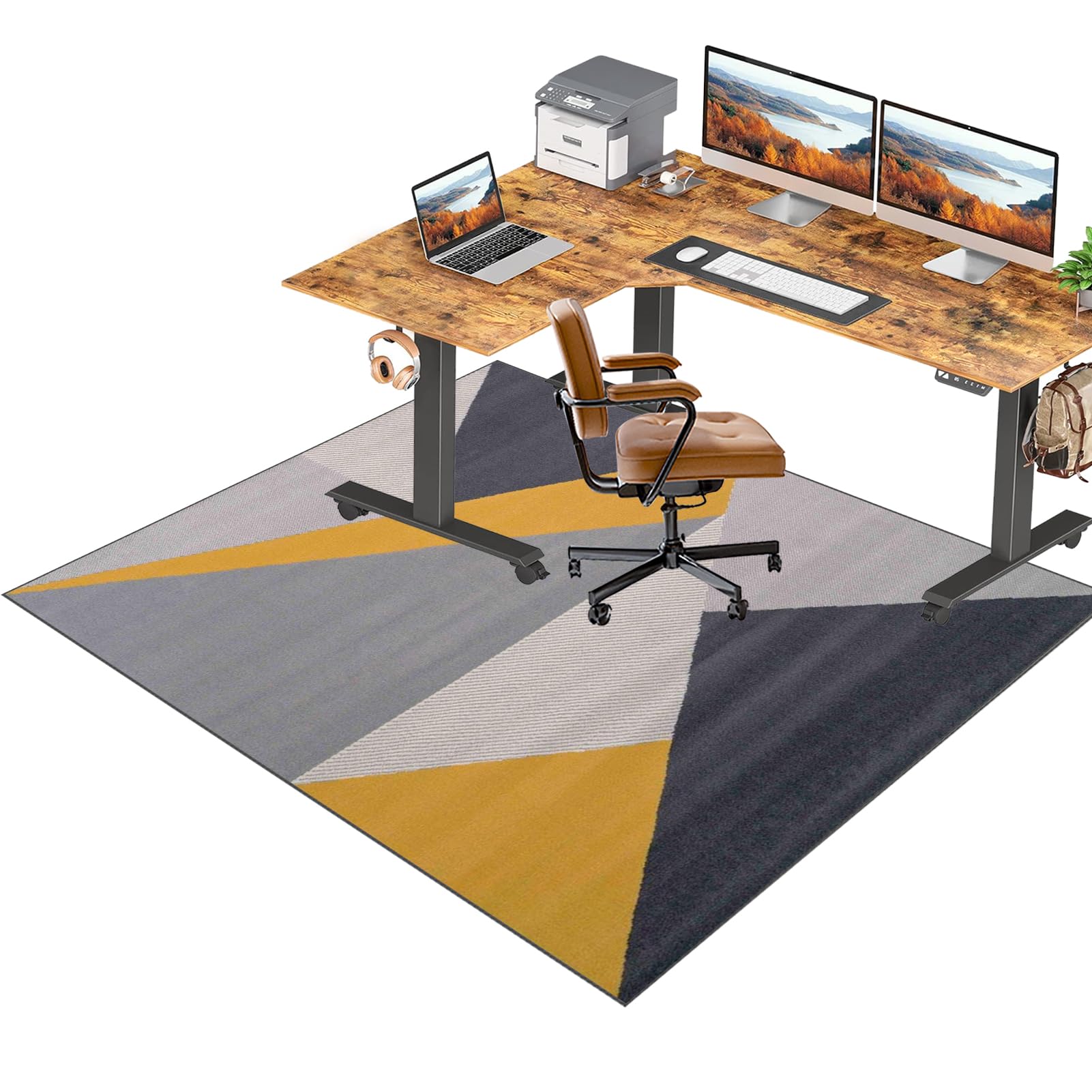 RxiBeFuw 100 x 120 cm Office Gaming Chair Mat for Carpet Computer Chair Mat for Hardwood Floor Carpet Protector Mat Gaming Rug Desk Chair Mat Floor Mat for Office Chair on Carpet
