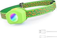 Vista 1 de EverBrite Linterna frontal LED recargable para niños con modo RGB y diadema ajustable, 3 modos multicolor para acampar, leer, explorar, Halloween