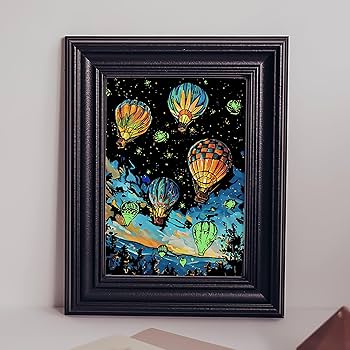 Cindy Conklin　スクラッチボード ドローイング　アートフレーム　2点 Cindy Conklin スクラッチボード ドローイング アートフレーム 2