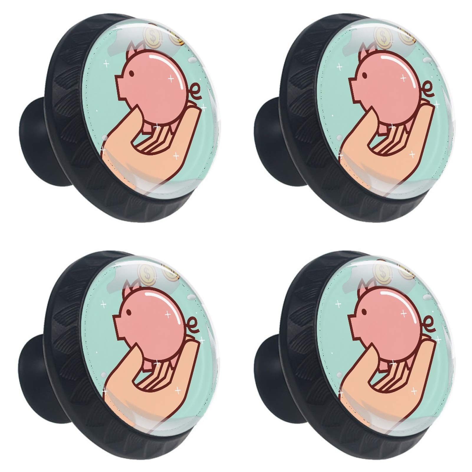 Boutons de meuble cochon en verre pour décorer la chambre d'enfant et les placards