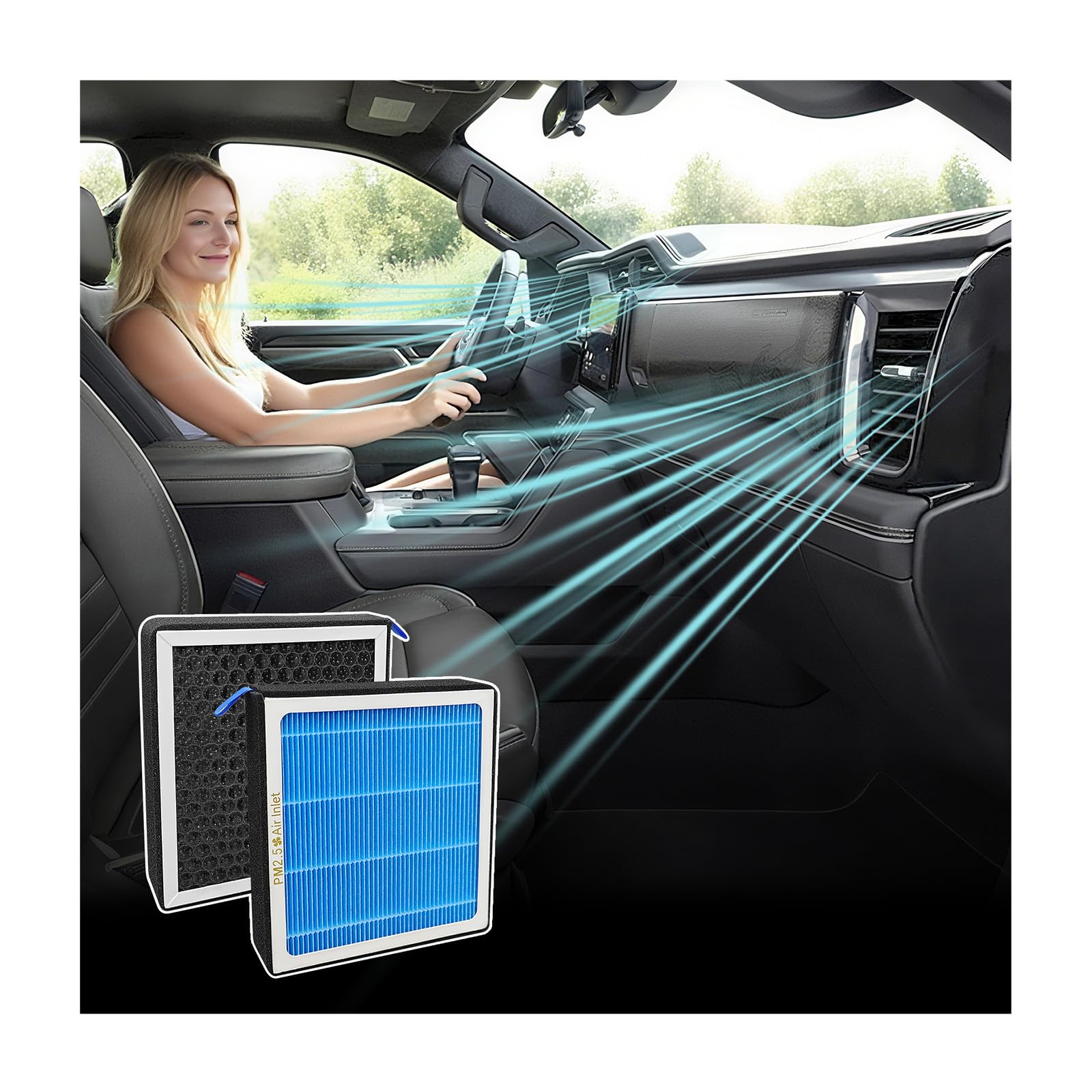 MASHA Cabin Air Filter for GMC Acadia/Canyon/Sierra/Terrain (2015-2026)