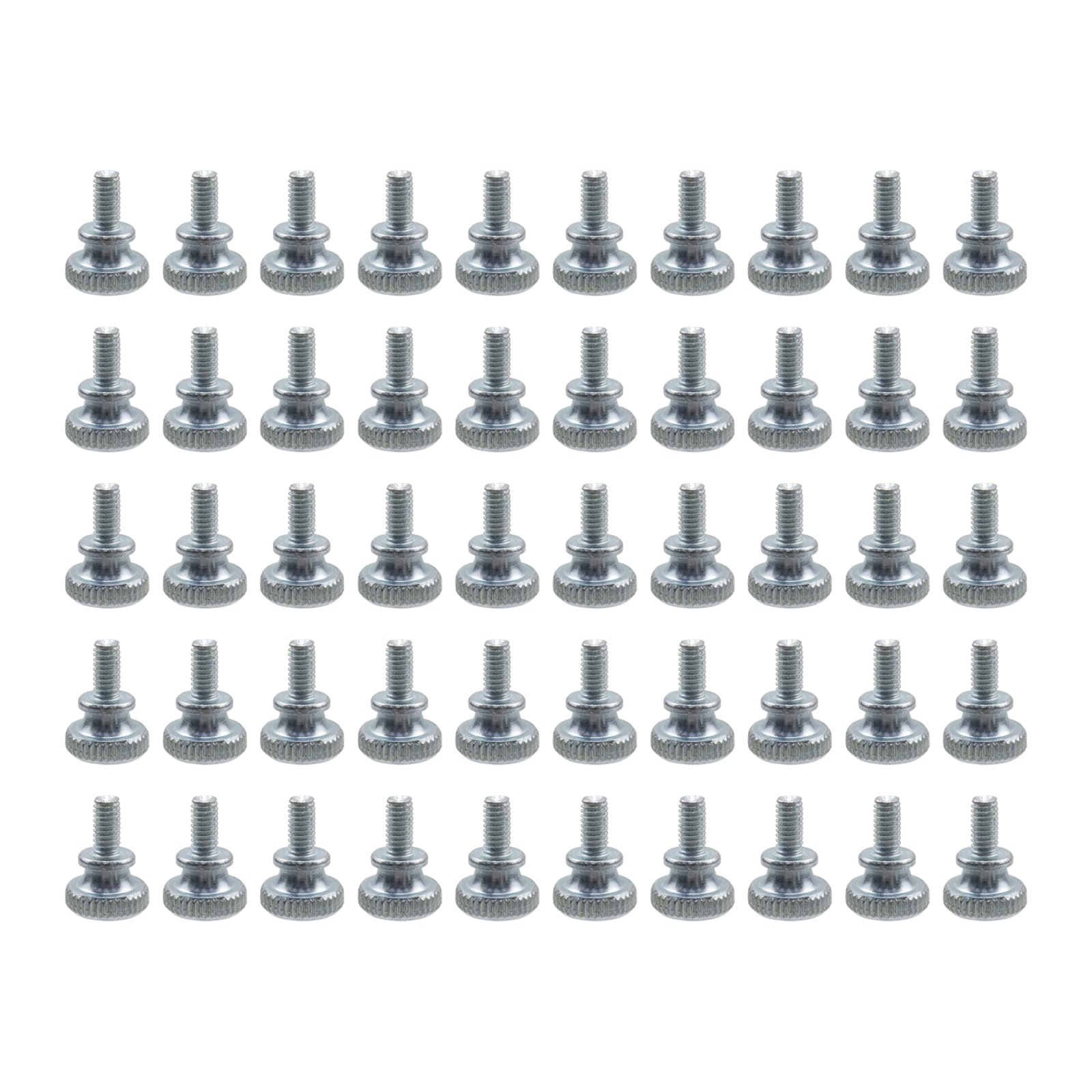 Bisbai 50 PCS Carbon Steel Threaded Knurled Thumb Screw on Knobs Grips Thumbscrew Threaded Knurled Grip Knobs Thumb Screw, Monitor Mount Screws for TV and Monitor Mount,M4*8