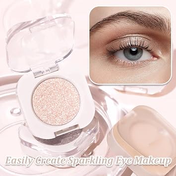 Glitter Eyeshadow Palette - Single Shimmer Eye Shadow Sparkly - Sheer Glow Glitter Eye Make Up for Women Girls - Ultra-fine Powder Multiuse Long-Lasting Waterproof for Festival Crystals Makeup