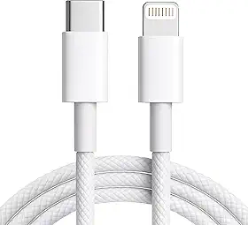 Cabo Carregador 2 Metros Lightning USB-C 30W Compatível com iPhone 14/14 Pro/Max 13/13 Pro/12/12 Pro/Max/11/11 Pro/XS/Max/XR/X/8/8 Plus Carregamento Rápido Turbo Resistente e Durável