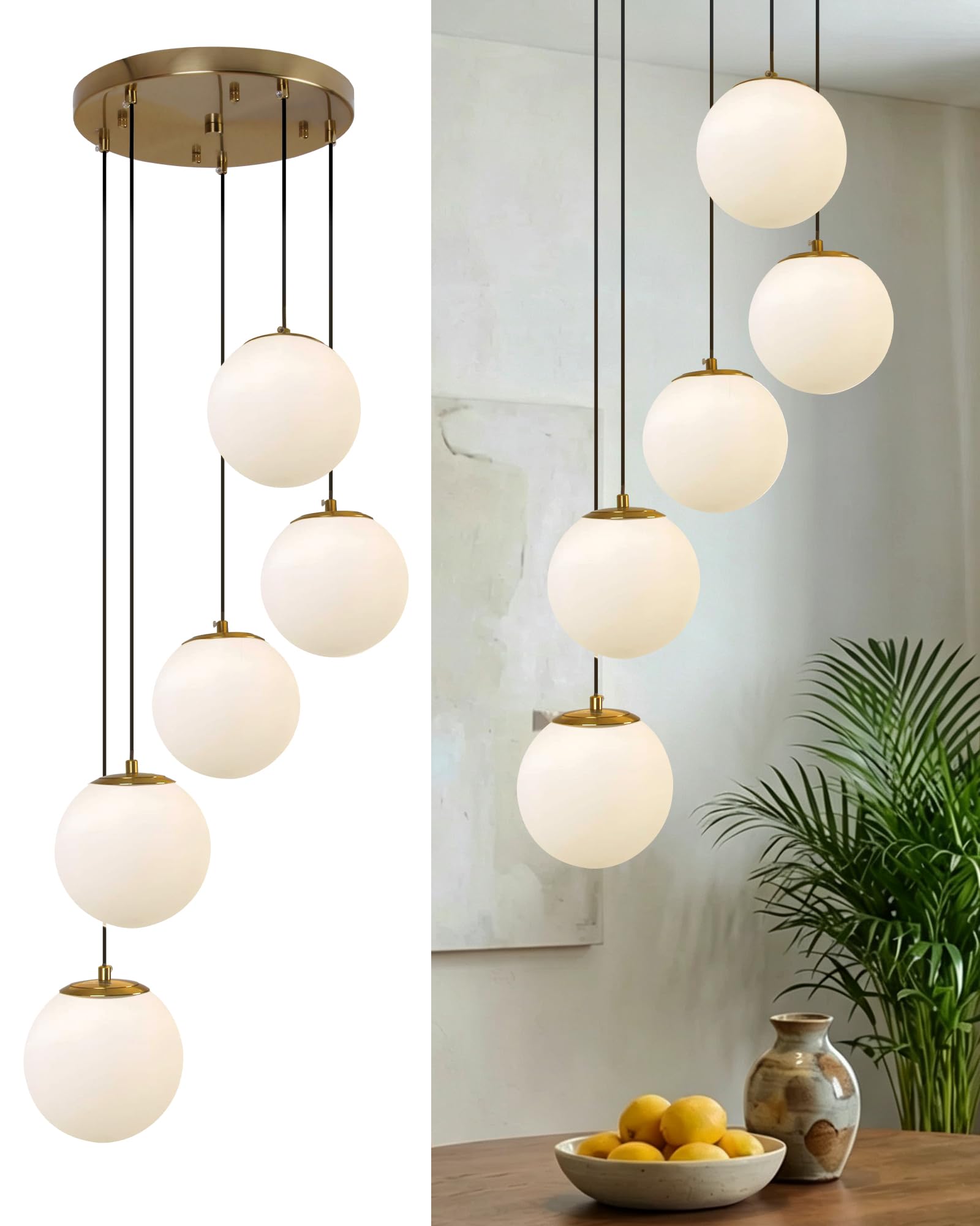 Photo 1 of WillWant 5-Light Globe Chandelier Pendant Light