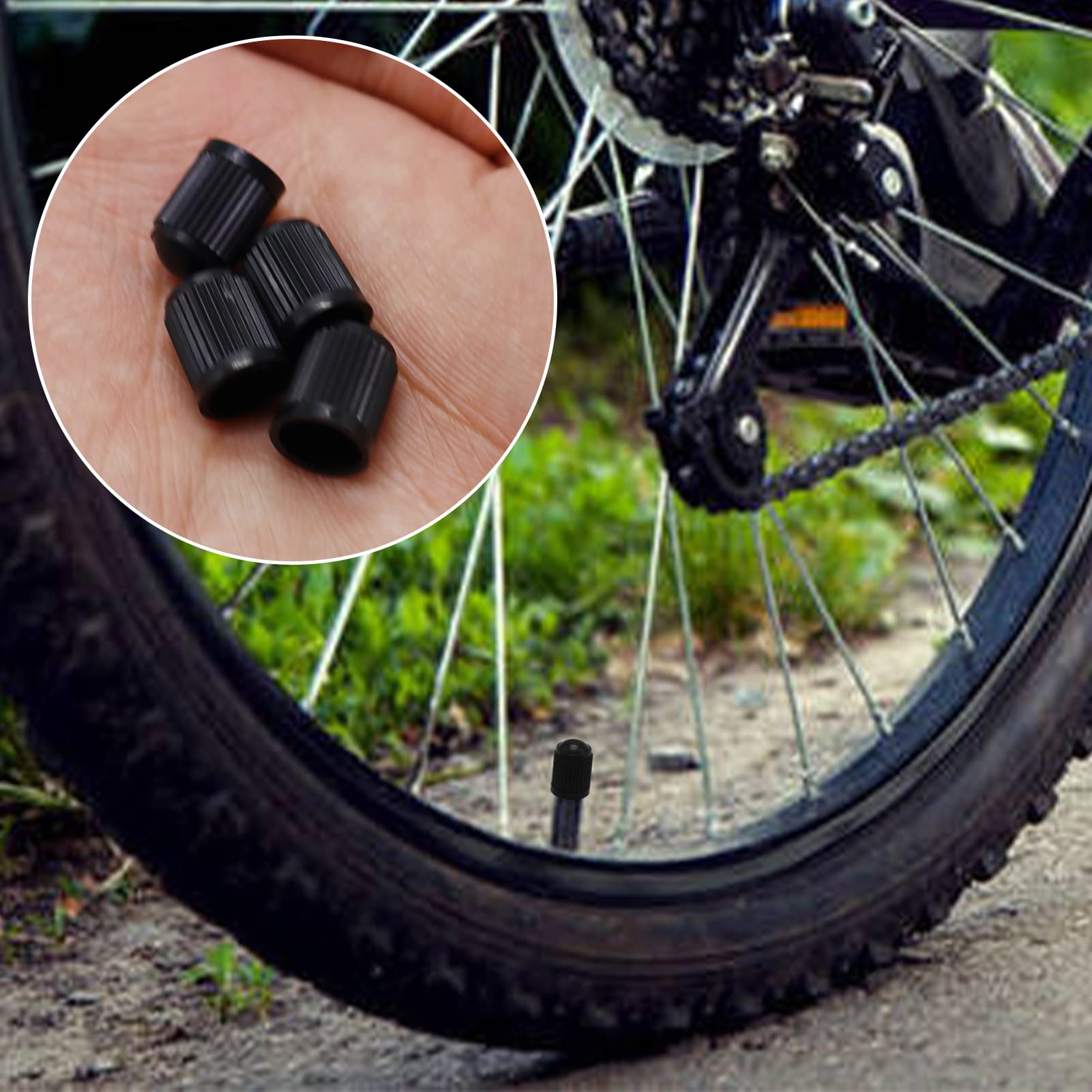 10 Tappi Coprivalvola Per Pneumatici In Plastica ABS Nera – Universali Per Auto, Bici E Moto