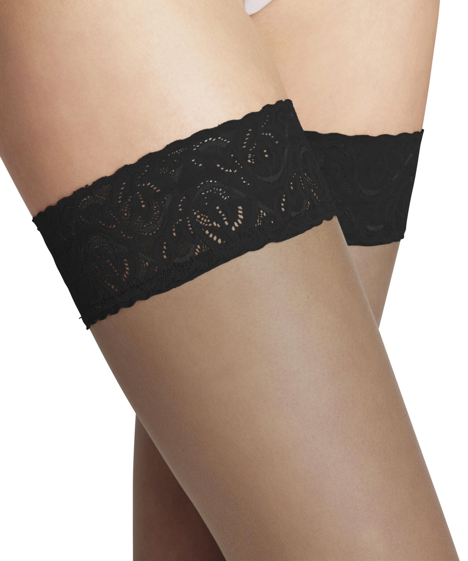 FALKE Kobiety Pończochy Shelina 12 DEN W Stu ultra transparentny przezroczyste jednokolorowe 1 Para, Czarny Black 3009, M