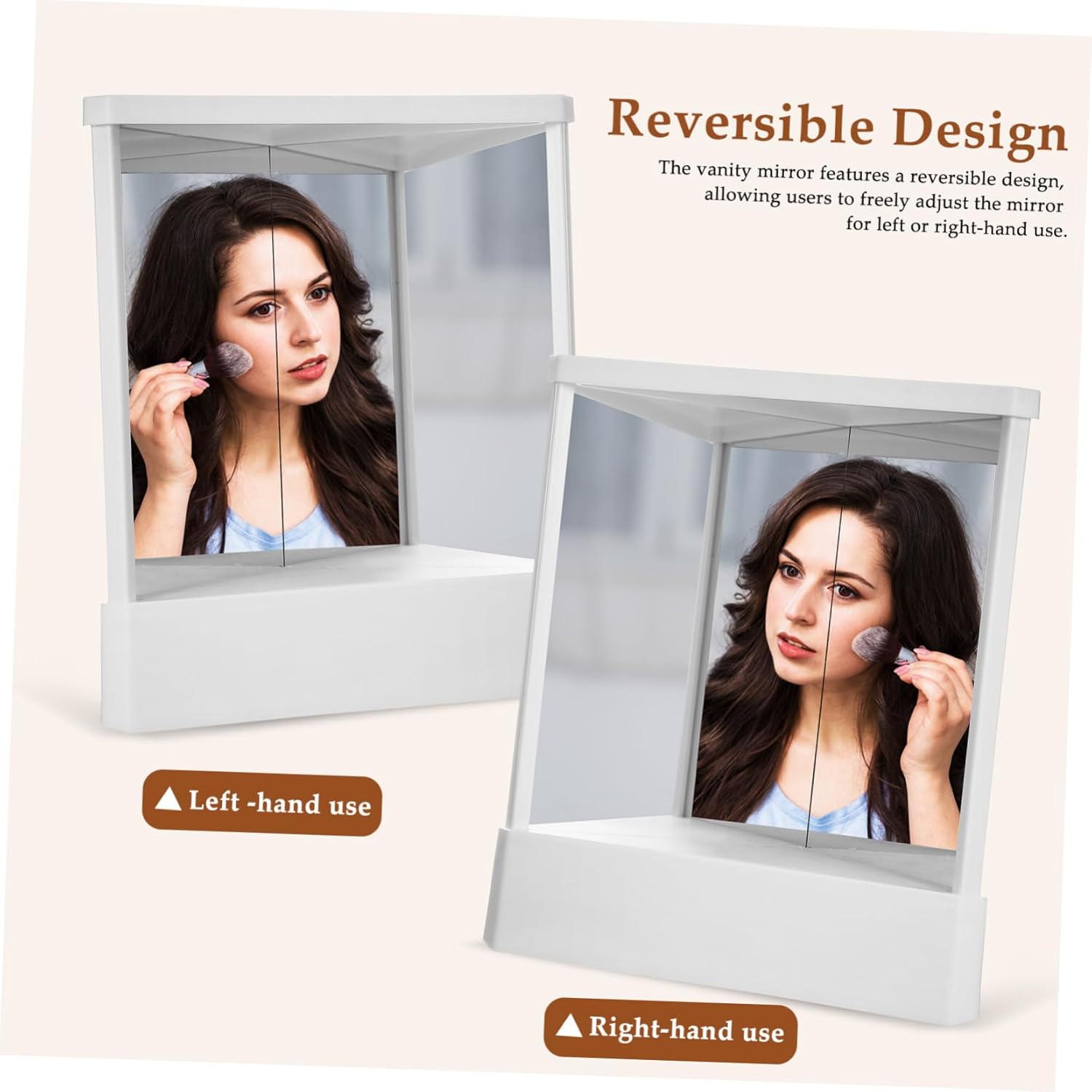 Non Reversing Cosmetic Mirror with Rotation Dual Sided Magnifying and Standard Reflection Mirror for Home Desktop Use