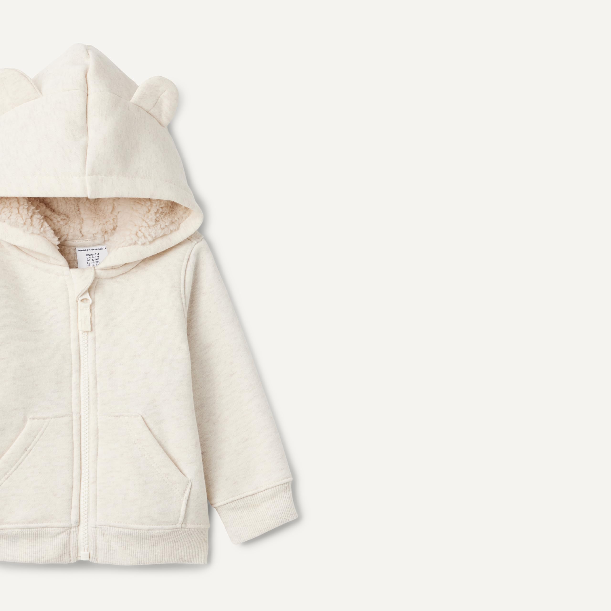 Amazon Essentials Unisex - Bimbi 0-24 Felpa con Cappuccio Sherpa Foderata con Cerniera