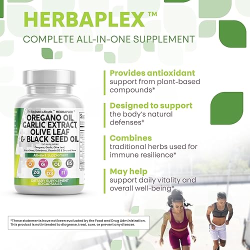 Miniatura 6 de Clean Nutraceuticals Aceite de orégano 6000 mg de extracto de ajo 4000 mg de hoja de olivo 3000 mg de aceite de semilla negra 3000 mg - Suplemento