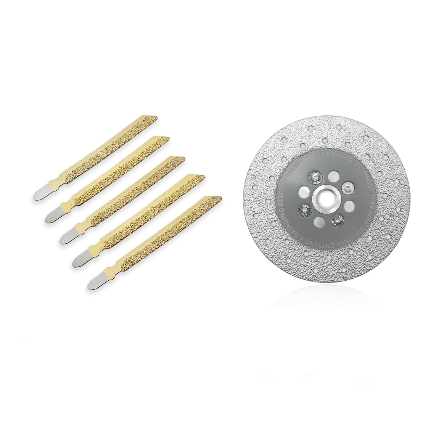 SHDIATOOL Diamond Jig Saw Blades for Tile Ceramic Brick Granite Marble with T-Shank 46 Grit